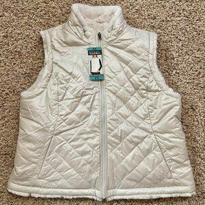Nicole Miller Original Women's Reversible Faux Fur Vest Ivory, Size 2X (New)